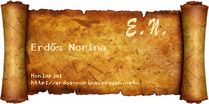 Erdős Norina névjegykártya